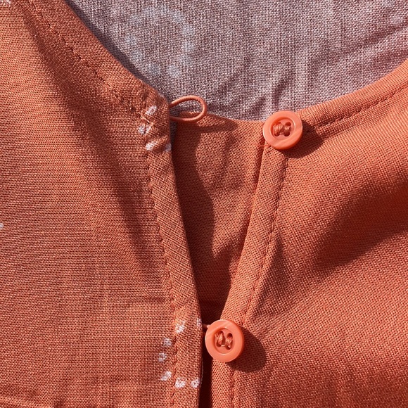 a.n.a. Short Sleeve, V-Neck T-Shirt Dress, Marmalade Orange |3X - Picture 8 of 11